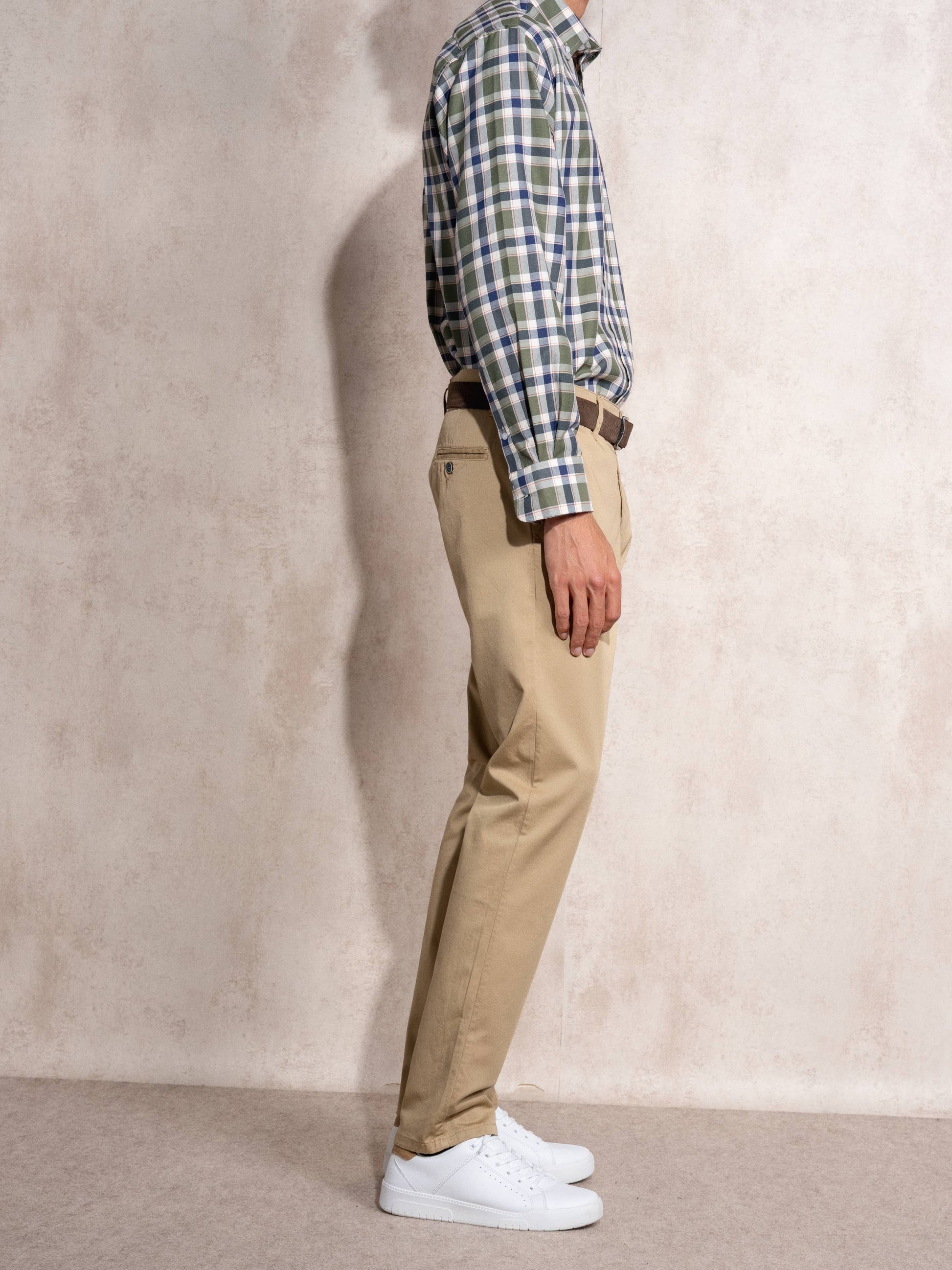 Pantaloni chino skinny in cotone stretch da uomo