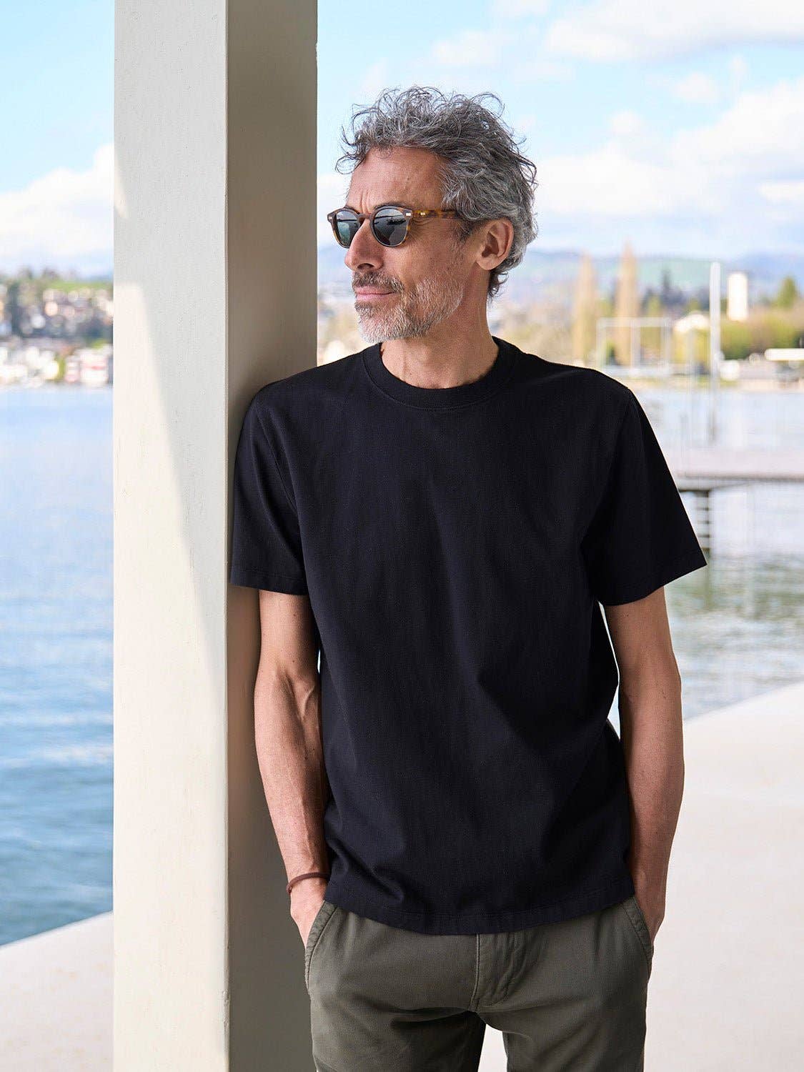 T-shirt nera Biasca in cotone biologico