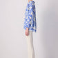 Camicia in viscosa con stampa astratta blu