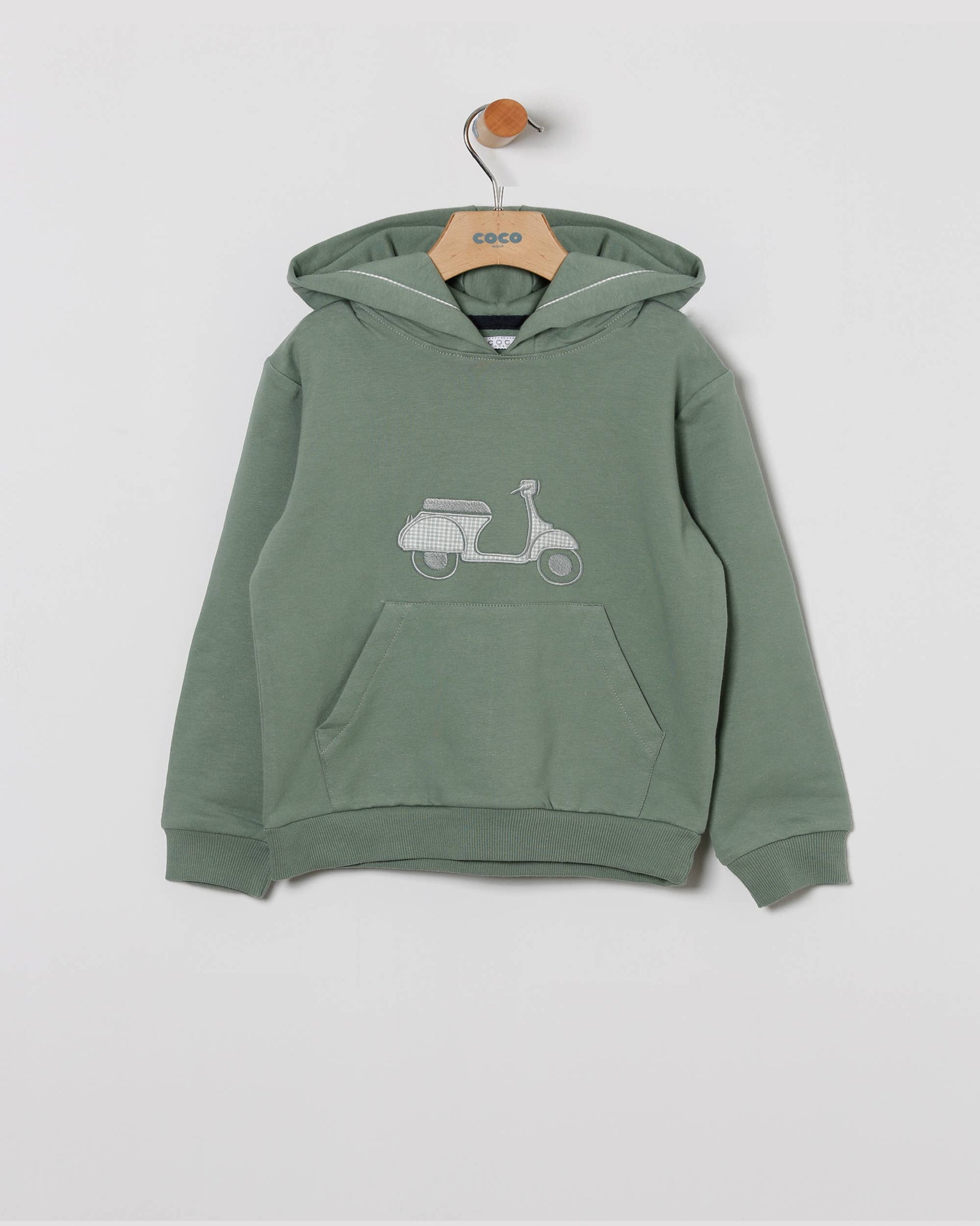 Maglione quarter zip in cotone organico blu Tidepool