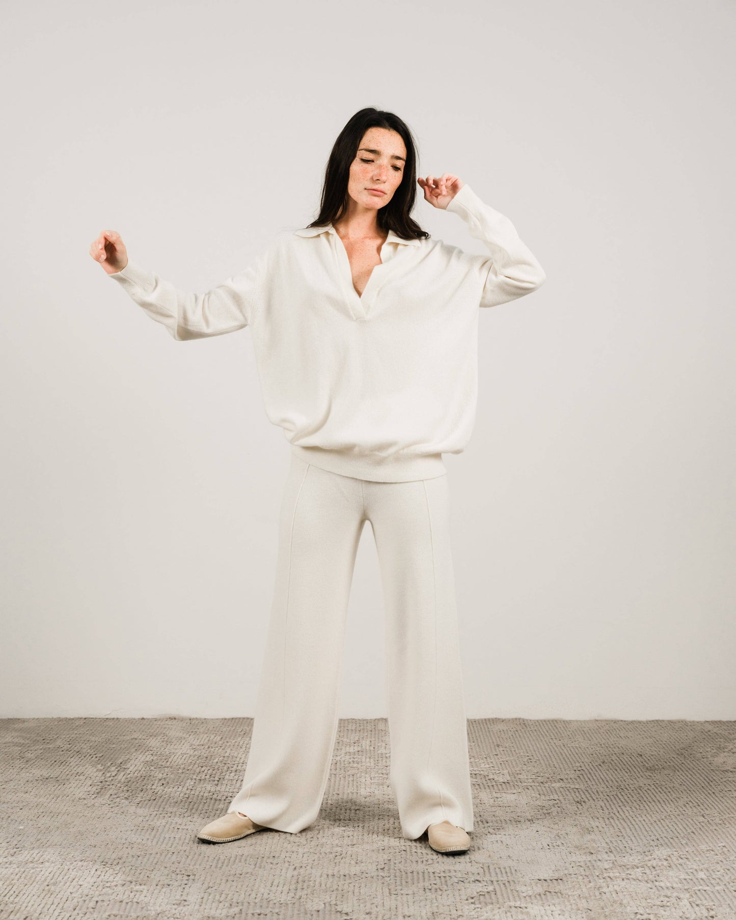 Polo in misto cashmere da donna