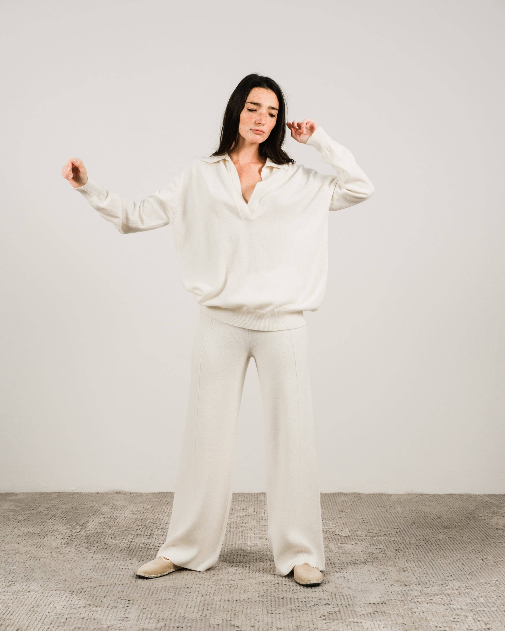Polo in misto cashmere da donna