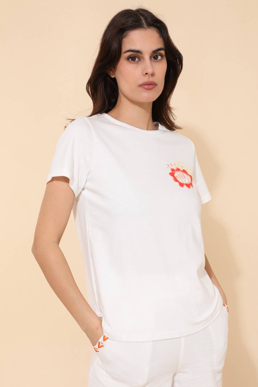 T-shirt Telus stampata in cotone