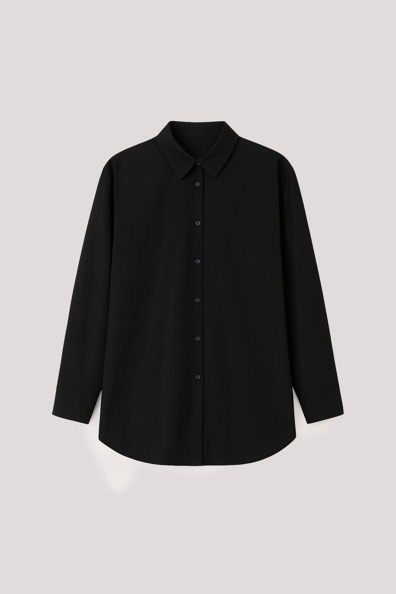 Camicia oversize nera dalla vestibilità comoda