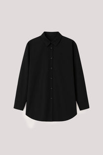 Camicia oversize nera dalla vestibilità comoda