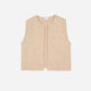 Cardigan smanicato in maglia beige