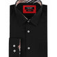 Camicia nera comfort fit con dettaglio tartan