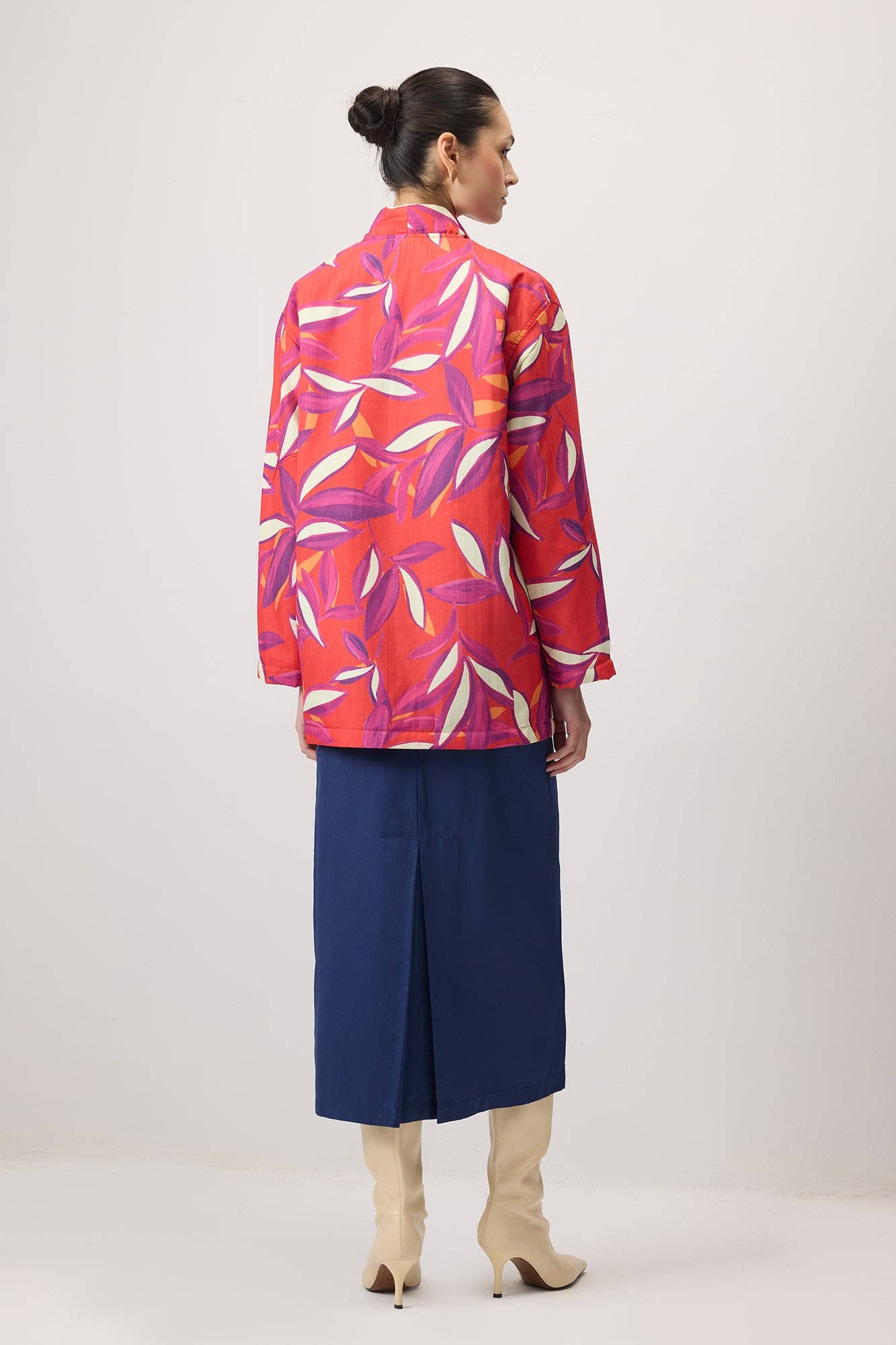 Cappotto fantasia con nodo frontale