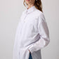 Camicia bianca ricamata con pietre in misto cotone