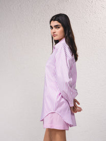 Camicia oversize a righe con bottoni