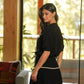 Blusa in viscosa con scollo a V