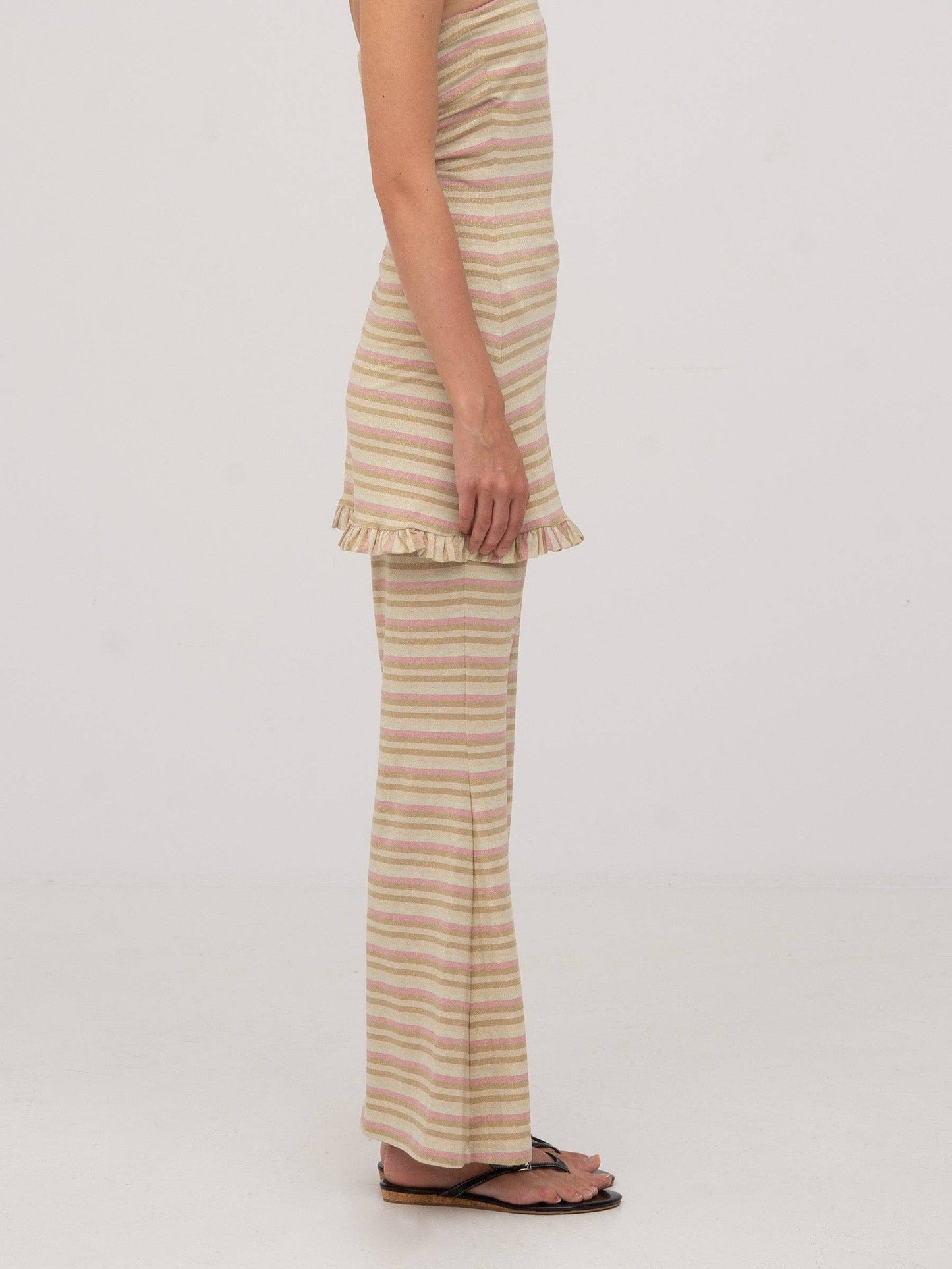 Pantaloni a righe Persephone a gamba ampia
