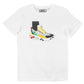 T-shirt con grafica sneakers in cotone biologico