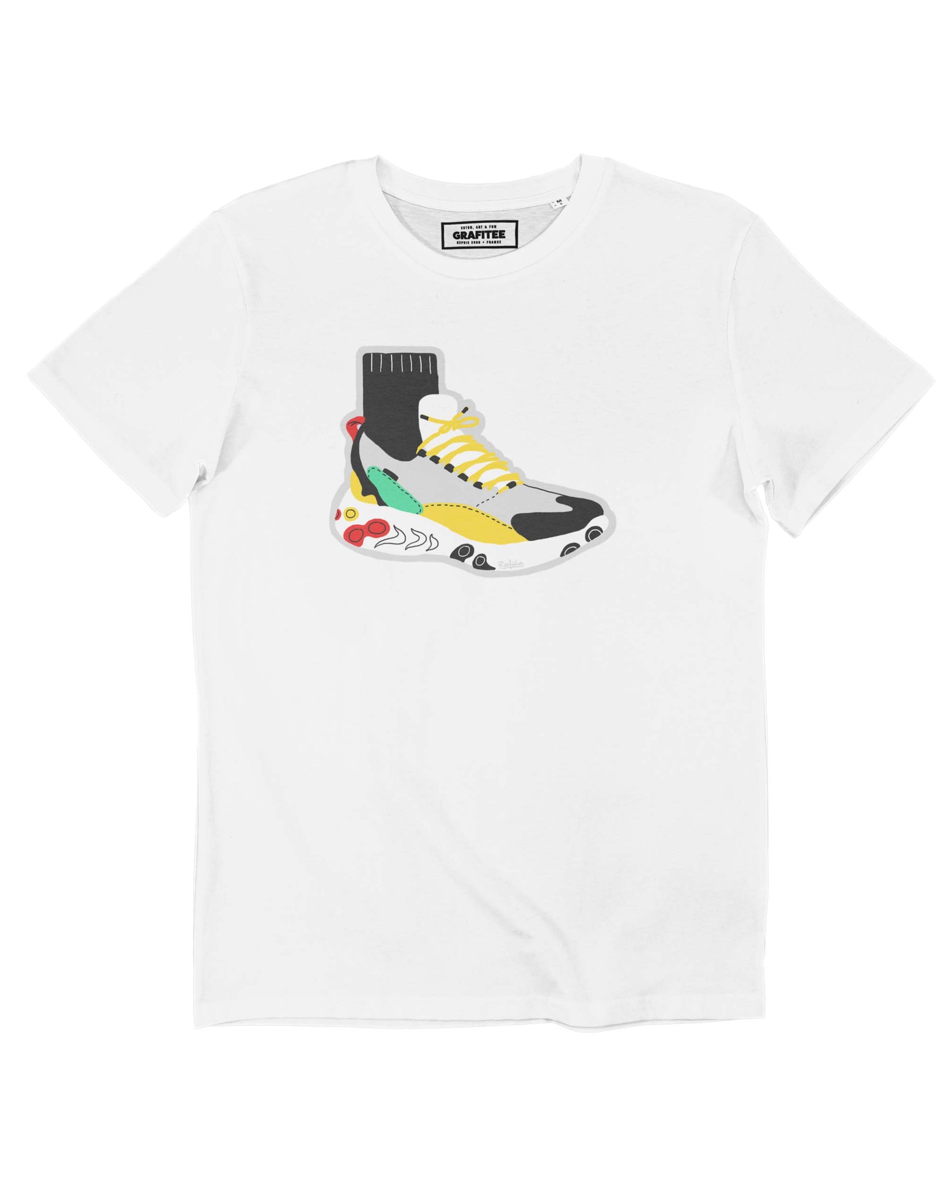 T-shirt con grafica sneakers in cotone biologico