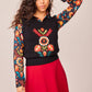 Gilet Edera nero ricamato