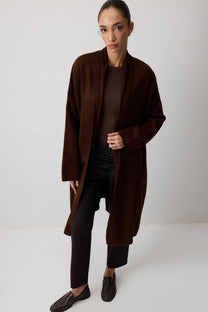 Cardigan oversize in maglia con tasca