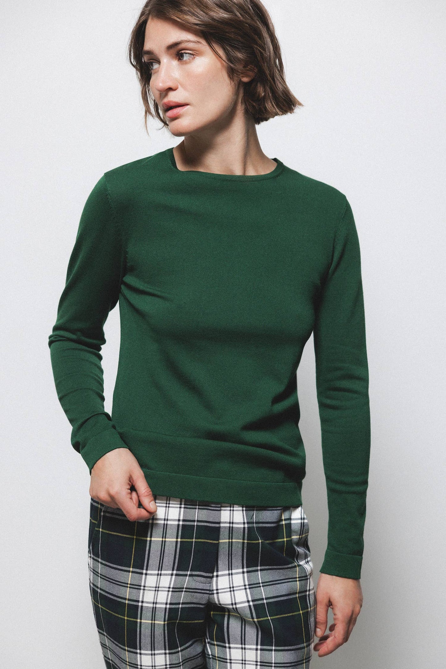 Maglione in maglia rasata con girocollo