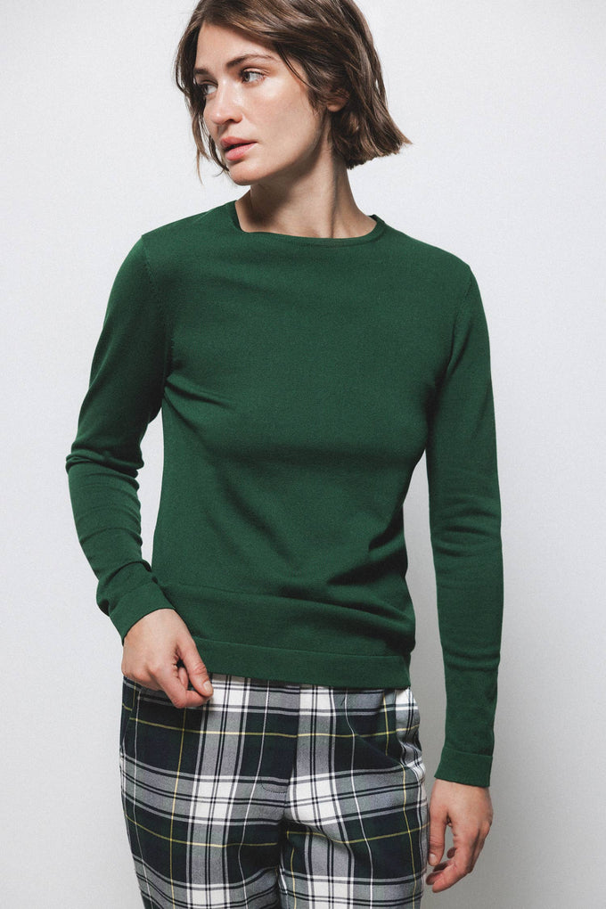 Maglione in maglia rasata con girocollo