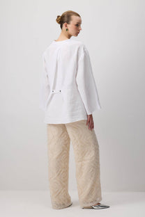 Giacca kimono in lino bianca