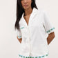 Blusa Timeon in cotone con bordi decorati