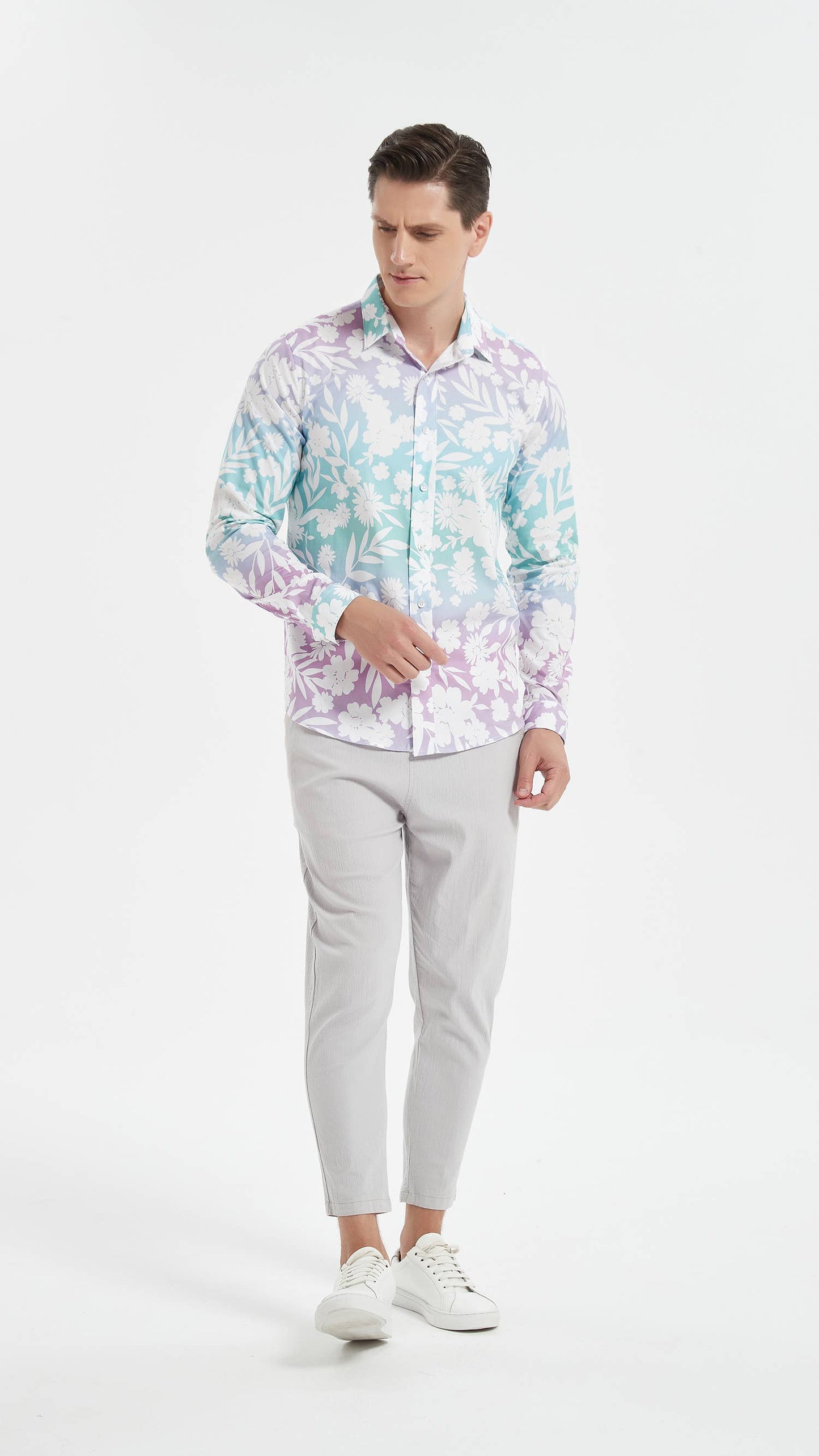 Camicia premium a stampa floreale digitale