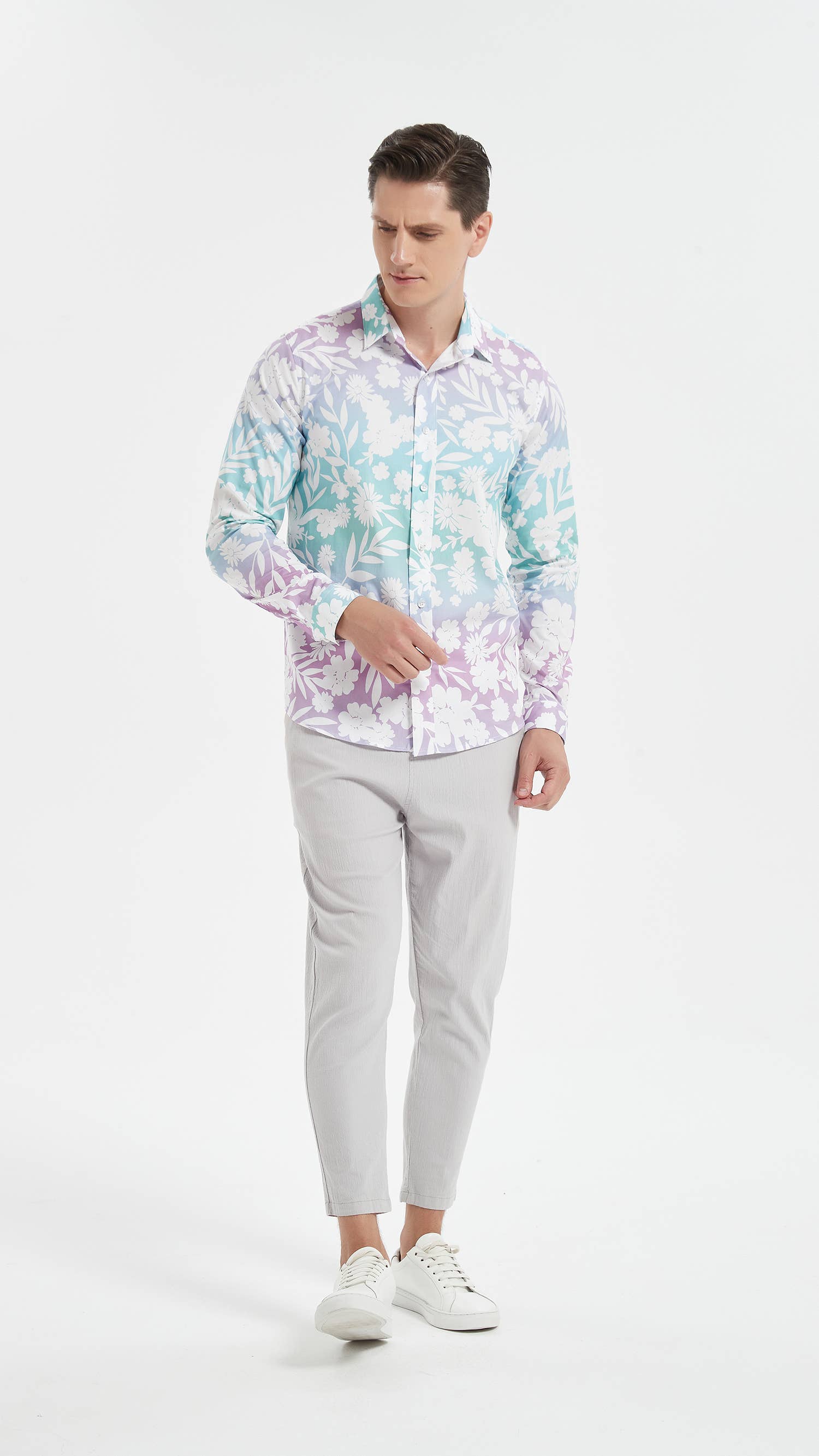 Camicia premium a stampa floreale digitale