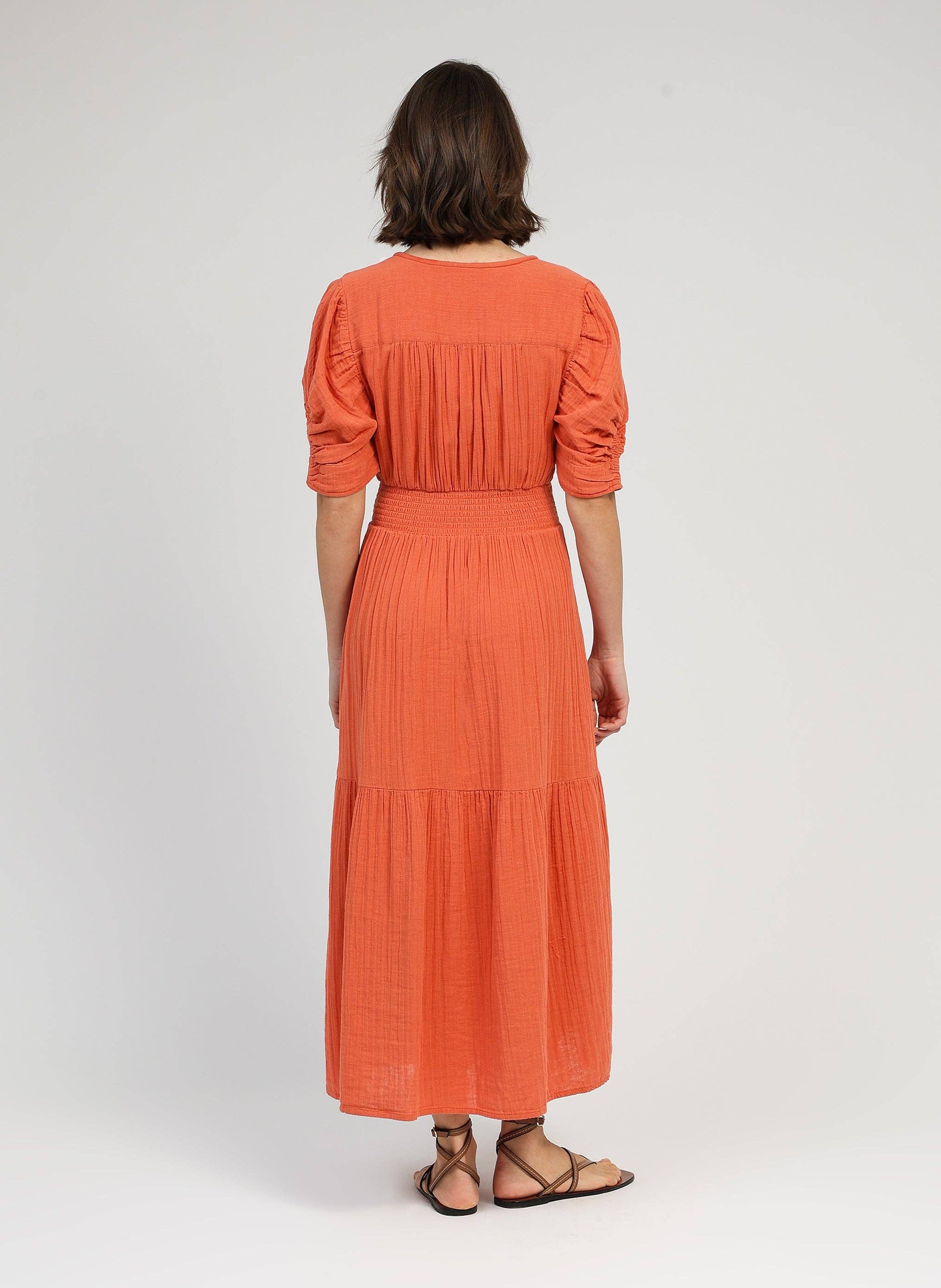 Vestito midi Odouma terracotta