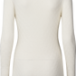 Top a maniche lunghe in seta e viscosa color avorio