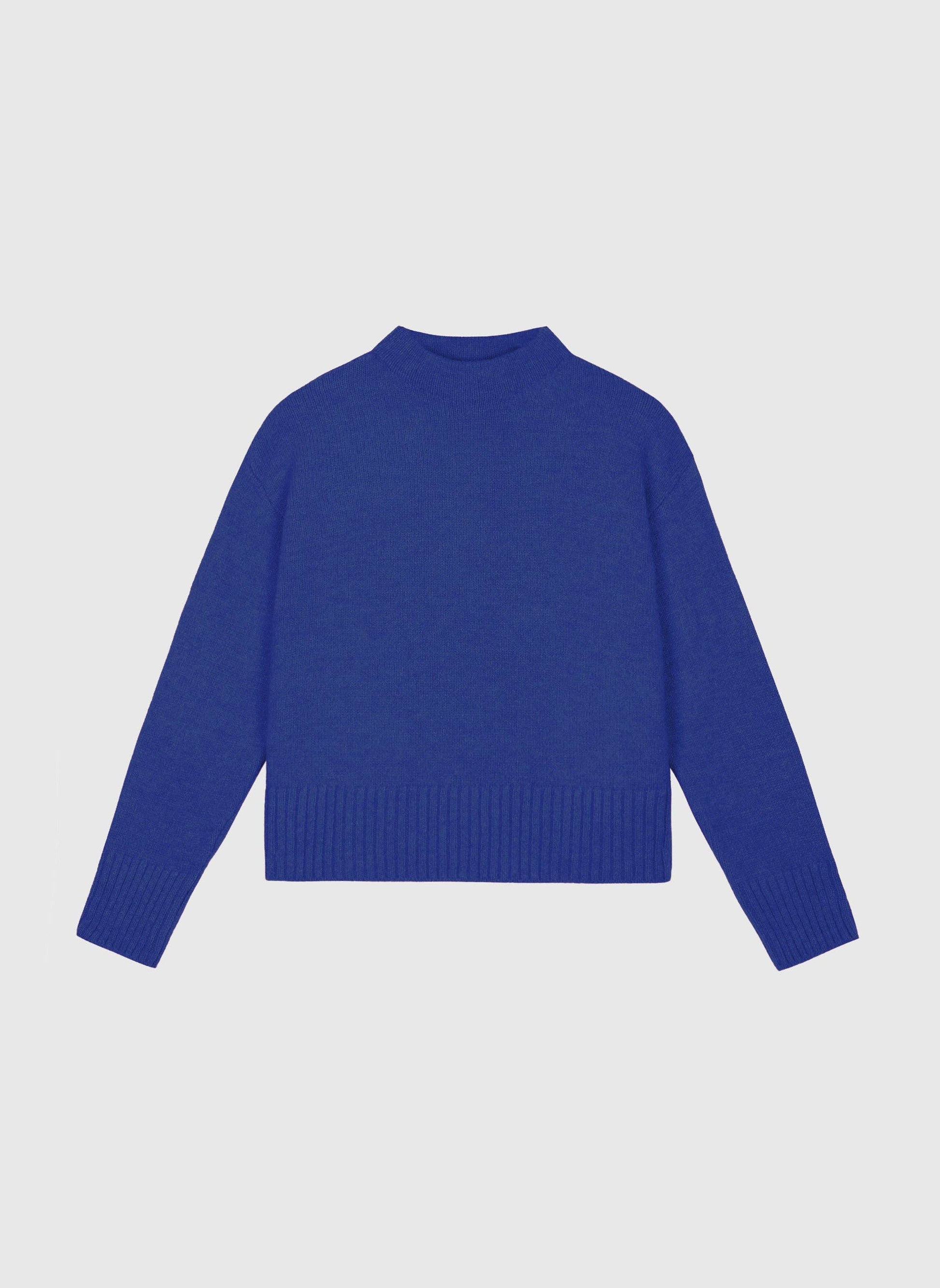 Maglione girocollo blu oltremare caldo