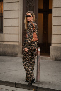 Pantaloni animalier in viscosa