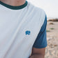 T-shirt in cotone biologico color block naturale