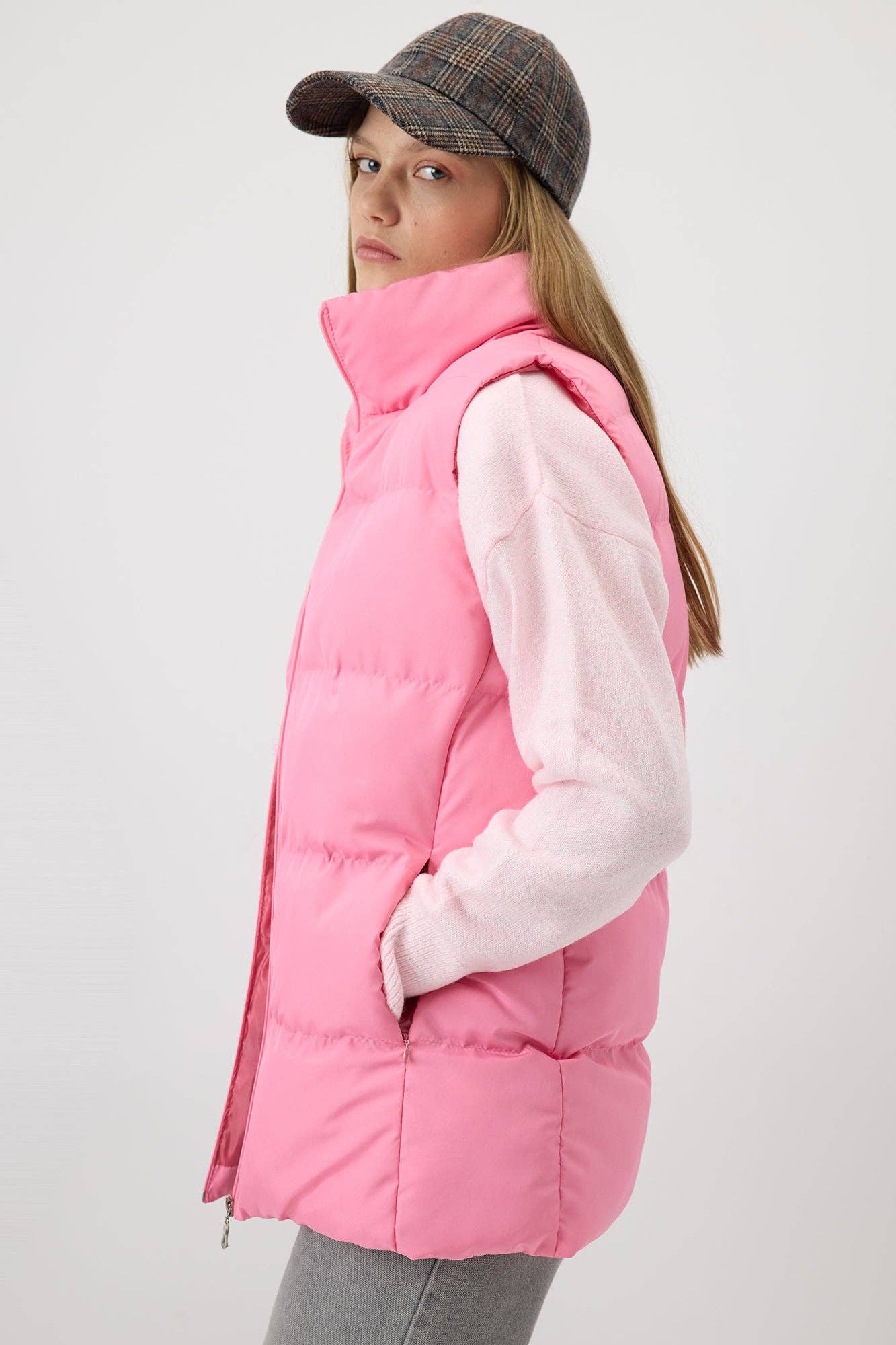 Gilet trapuntato con zip