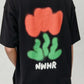 T-shirt nera oversize Tulip in cotone organico
