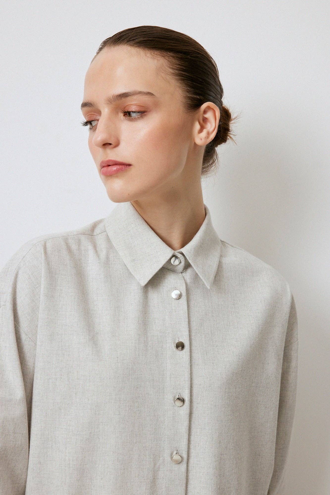 Camicia melange con frange