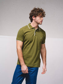 Polo in piqué di cotone con logo ricamato