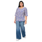 Camicetta estiva boho in voile di cotone con maniche 3/4