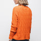 Maglione in maglia strutturata arancione con maniche raglan