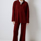 Set tunica e pantaloni in maglia con colletto a coste