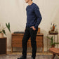 Maglione Orson a righe puntinate blu navy