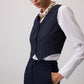 Completo gilet e blazer gessato