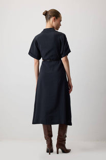 Abito camicia in modal con cintura