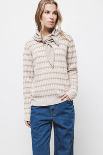 Maglione jacquard a righe