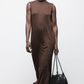 Abito midi con dettagli metallici e cut-out