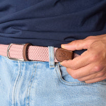 Cintura intrecciata elastica rosa antico