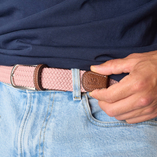 Cintura intrecciata elastica rosa antico