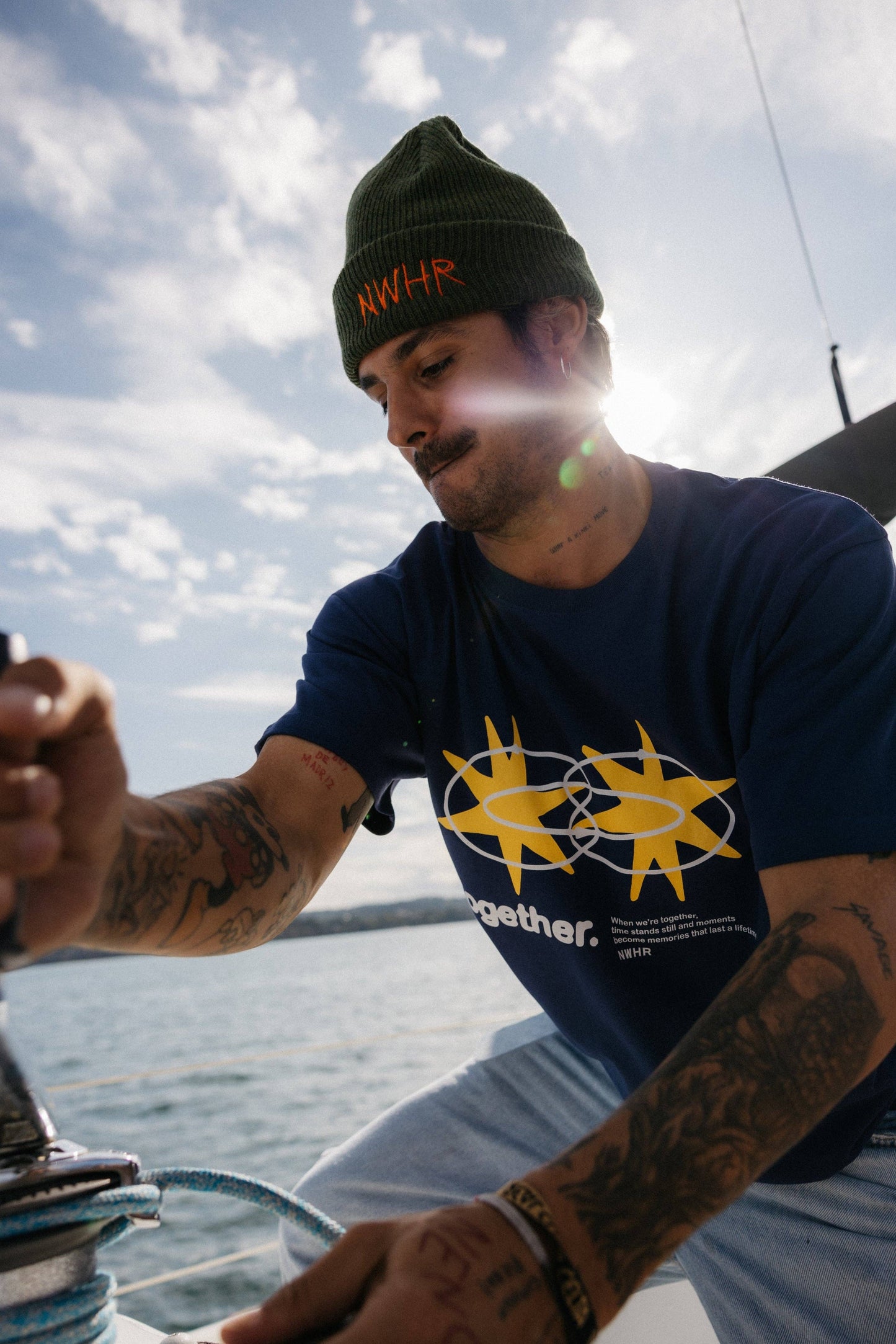 T-shirt Star blu navy in cotone biologico