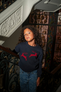 Maglione bambino con renne natalizie