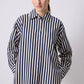 Camicia lunga a righe verticali con taschino