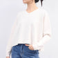 Maglione oversize con scollo a V in maglia morbida