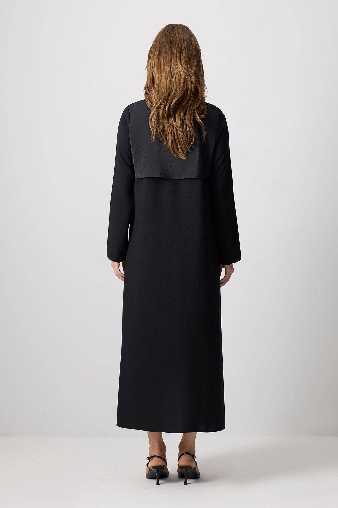 Abito maxi chemisier testurizzato